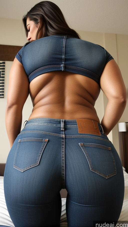 ai nude image of araffe butt - bari woman in jeans showing off her butt pics of Athlete Big Hips Big Ass Bedroom Jeans Back View