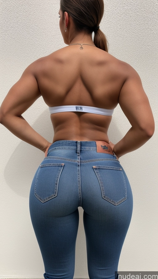 ai nude image of araffe butt lifter in jeans showing her butt pics of Athlete Big Ass Big Hips Jeans Back View