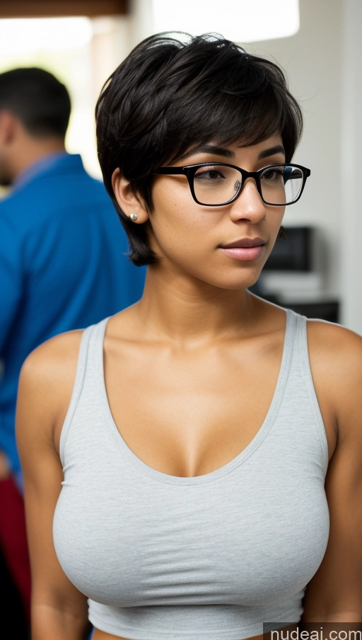 related ai porn images free for One Beautiful 18 Black Hair Short Hair Latina Skin Detail (beta) Athlete Party Casual Serious Front View Blouse Glasses Huge Boobs