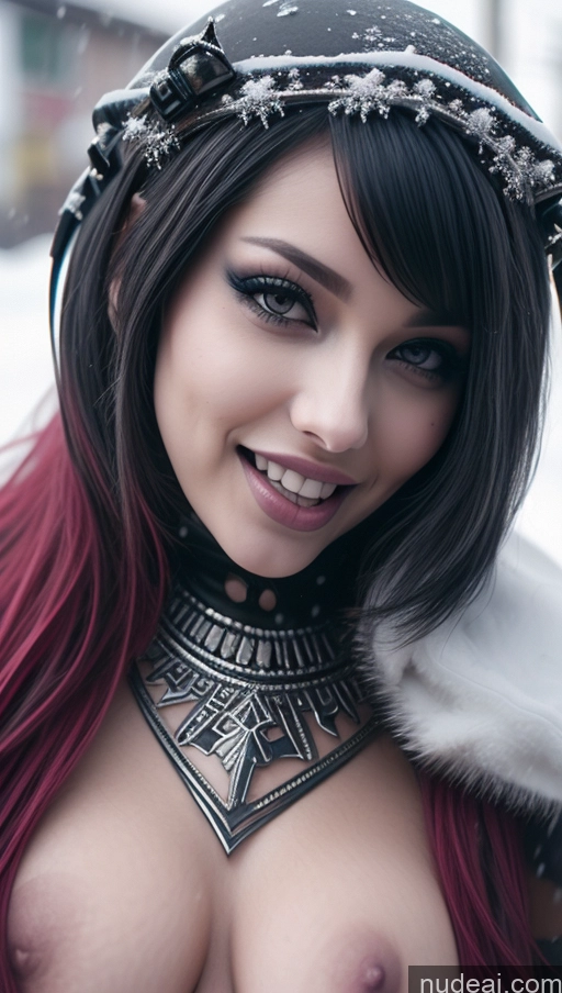 related ai porn images free for Miss Universe Model Busty Perfect Boobs Chubby Laughing Ginger Ethiopian Snow Close-up View Gothic Punk Girl