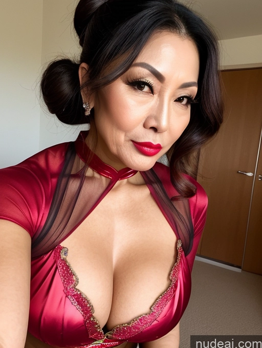 related ai porn images free for Milf Beautiful Lipstick Hair Bun 60s Asian Pouting Lips Sexy Face Superhero Cleavage