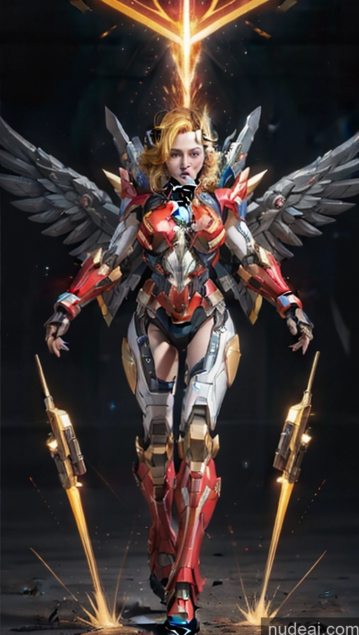 ai nude image of a close up of a woman in armor with a sword pics of Busty Muscular Abs Several SuperMecha: A-Mecha Musume A素体机娘 Captain Marvel Powering Up Cyborg Has Wings Dynamic View Heat Vision Science Fiction Style Battlefield