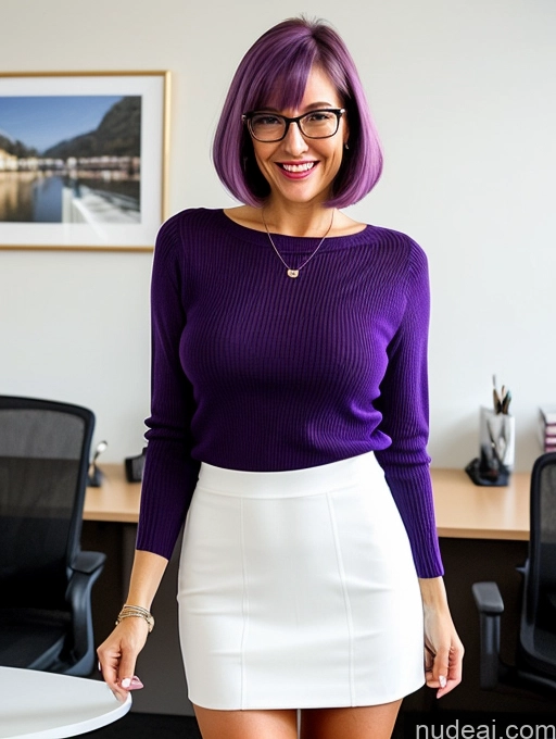 related ai porn images free for 60s Czech Skinny Long Legs Perfect Boobs Glasses Laughing Sexy Face Happy Office Dress Sweater Mini Skirt Transparent Simple Purple Hair Bobcut Busty