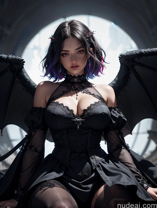 ai nude image of gothic woman in black dress with purple hair and wings pics of Sorority Thick Chubby Fat Busty Transparent Perfect Body Dark Lighting Pubic Hair Pixie Goth Gals V2 Medieval Spreading Legs Hell Dark Fantasy Alternative