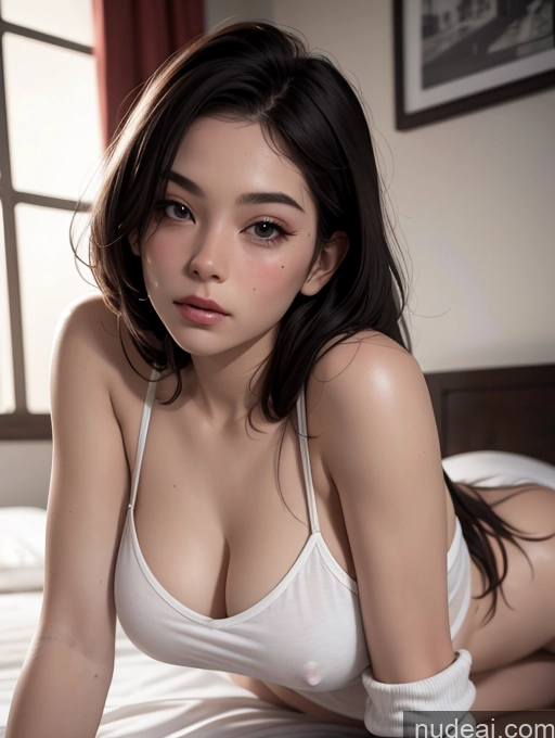 related ai porn images free for Model One Beautiful Fairer Skin 18 Seductive Sexy Face Black Hair Asian Bedroom On Back Front View Casual