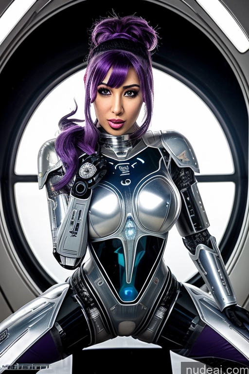 related ai porn images free for Cyborg One Perfect Body 30s Ahegao Purple Hair Arabic Front View Sci-fi Armor Transparent