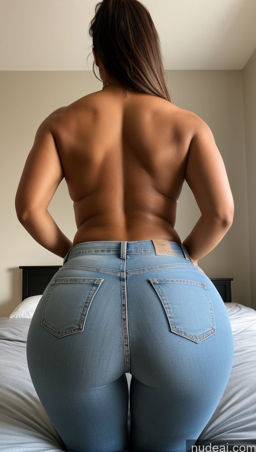 ai nude image of araffe butt - bari woman in jeans showing off her butt pics of Athlete Big Ass Big Hips Jeans Bedroom Back View