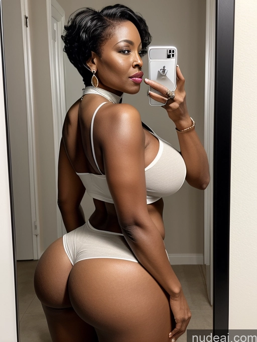 related ai porn images free for Milf Huge Boobs Big Ass Big Hips 60s Seductive White Hair Pixie African Mirror Selfie Bathroom Front View Choker Jewelry