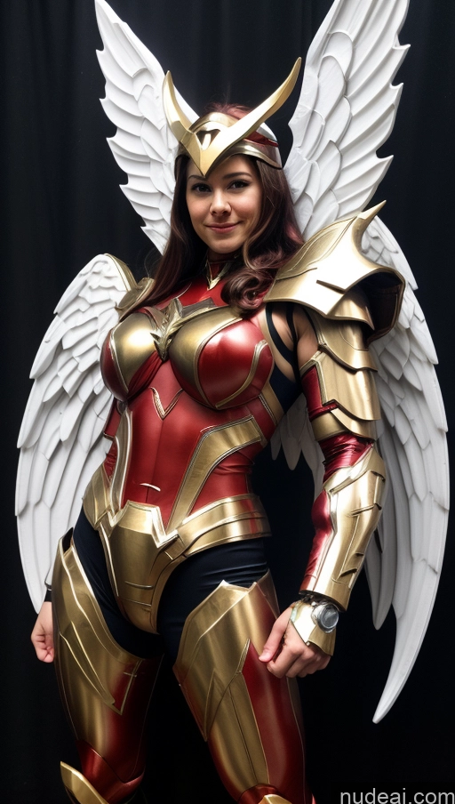 ai nude image of araffe dressed as a female angel with wings and armor pics of Bodybuilder Perfect Boobs Abs Superhero Angel Viking SSS: A-Mecha Musume A素体机娘 Powering Up