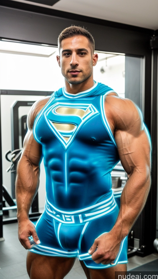 related ai porn images free for Several Israel Powering Up Superhero Jewish Busty Muscular Abs Bodybuilder Neon Lights Clothes: Blue