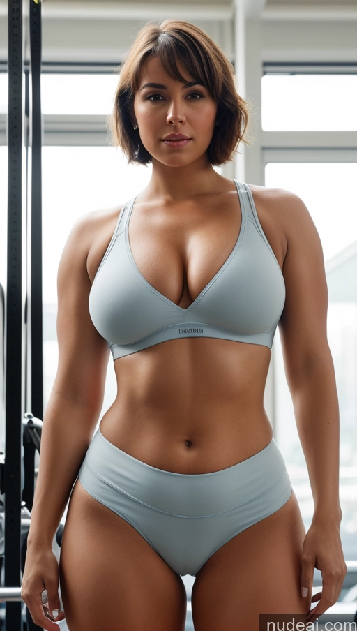 ai nude image of arafed woman in a gray bikini posing for a picture pics of Perfect Boobs Beautiful Big Ass Fat Big Hips Short Pubic Hair Short Hair Sports Bra Yoga Pants Detailed Busty Chubby Nude Bright Lighting Topless Thick Muscular Dutch Skin Detail (beta) Gym