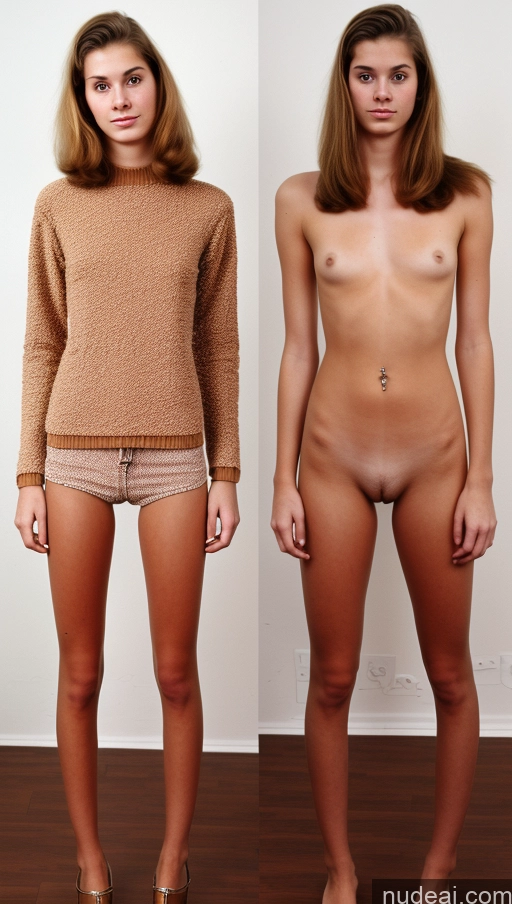 ai nude image of two pictures of a woman in a tan sweater and a woman in a tan sweater pics of 18 70s Detailed Onoff Skinny