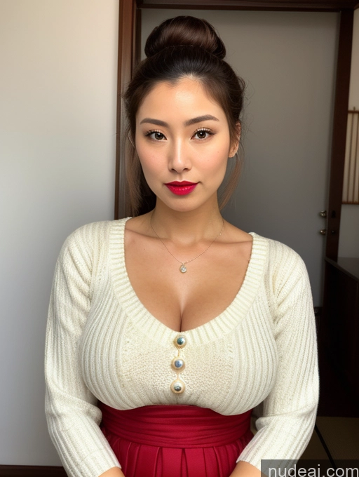 related ai porn images free for Milf Busty Lipstick Skinny Short Sad Shocked Front View Dress Long Skirt Traditional Sweater Pearl Jewelry Hair Bun Japanese Ginger 18