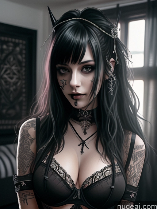 related ai porn images free for Busty Perfect Boobs Close-up View Gothic Punk Girl Model Perfect Body Beautiful 18 Black Hair Long Hair Russian Bedroom Lingerie