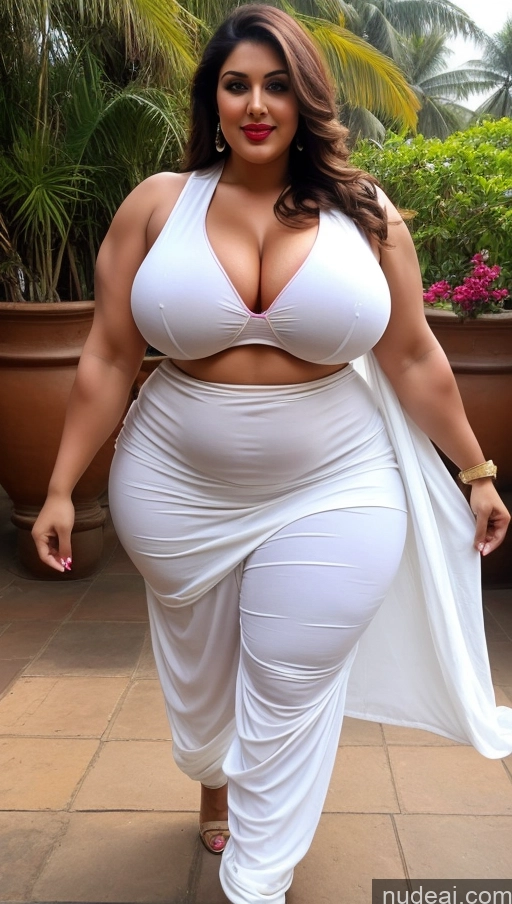 ai nude image of a woman in a white dress is walking on a sidewalk pics of Huge Boobs Lipstick Big Ass Abs Chubby Muscular Fairer Skin Salwar