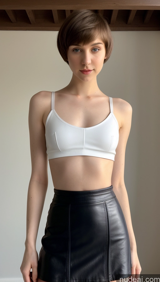 related ai porn images free for Small Tits Beautiful Skinny Short Hair Fairer Skin 18 Brunette Russian Detailed One Mini Skirt Leather Crop Top