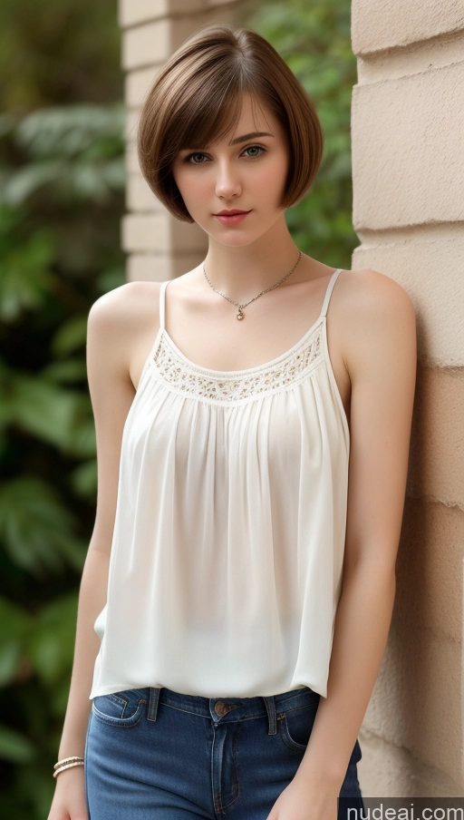 related ai porn images free for One Small Tits Beautiful Short Hair Fairer Skin 18 Brunette Russian Detailed Blouse Jeans Tank Top