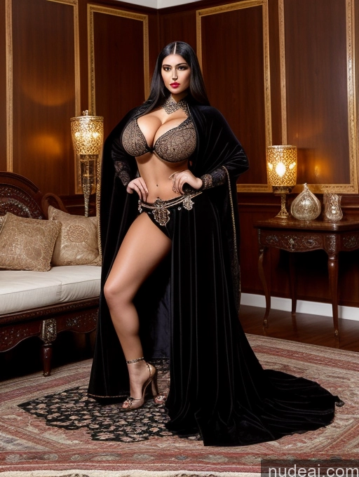 ai nude image of araffe in a black robe and a black cape posing for a picture pics of Miss Universe Model Busty Huge Boobs Perfect Boobs Sunglasses Muscular Big Ass Abs 20s Seductive Black Hair Goth Harem Pants Vampire Victorian Diamond Jewelry Sexy Face Huge Tits, Hard Nipples Ottoman Asena Nude Complete Nude Victorian Parlor