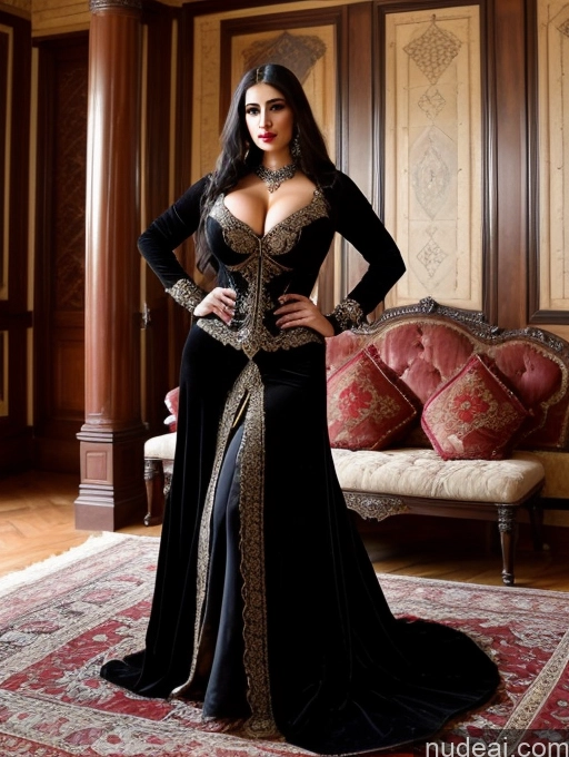 ai nude image of arafed woman in a black dress posing in a room pics of Miss Universe Model Busty Huge Boobs Perfect Boobs Sunglasses Muscular Big Ass Abs 20s Seductive Black Hair Goth Harem Pants Vampire Victorian Diamond Jewelry Sexy Face Huge Tits, Hard Nipples Ottoman Asena Nude Complete Nude Victorian Parlor