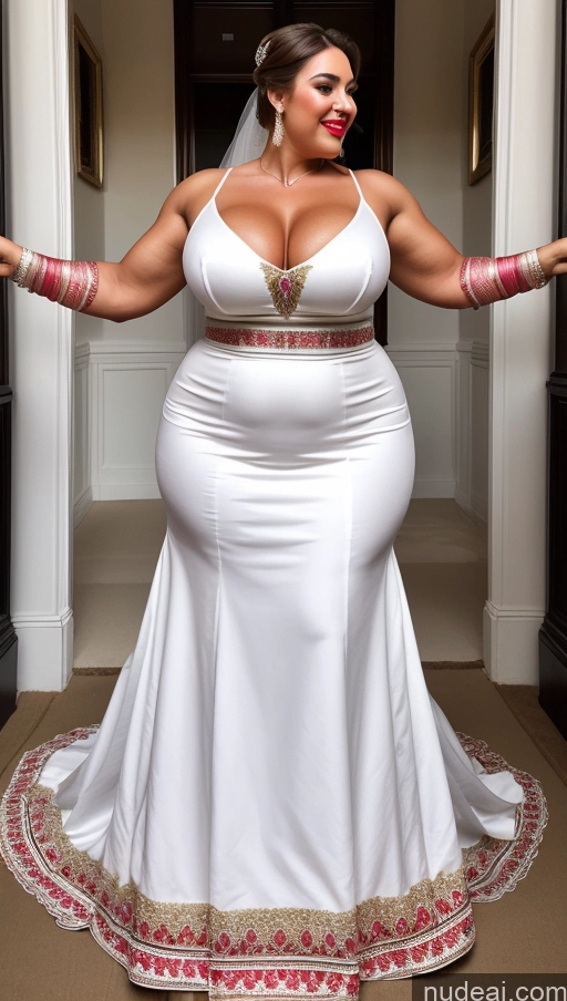 ai nude image of a woman in a white dress is standing in a hallway pics of Huge Boobs Lipstick Muscular Big Ass Abs Chubby Wedding Traditional British