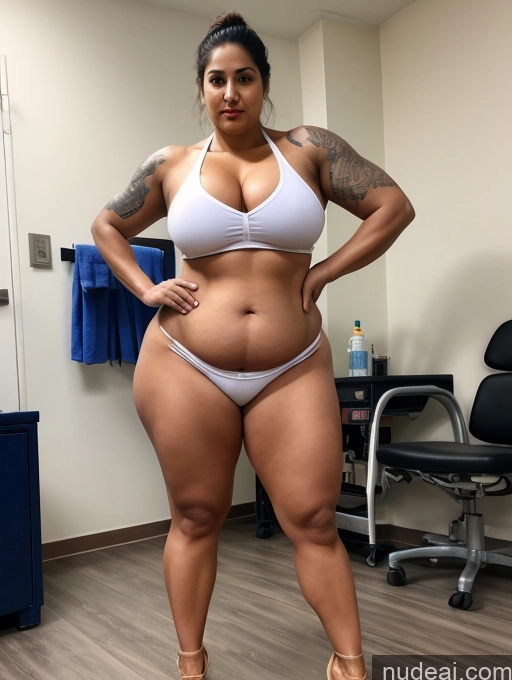 ai nude image of araffe woman in a white bikini posing for a picture pics of Huge Boobs Tattoos Lipstick Big Ass Big Hips Long Legs Hospital Bodybuilder Indian Nurse 30s Fat Cleavage Muffin Top