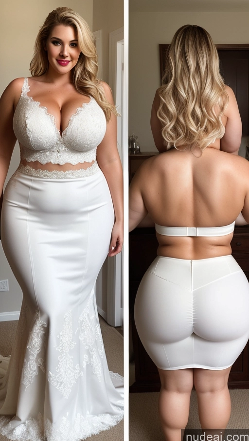 ai nude image of a woman in a white dress and a woman in a white dress pics of Huge Boobs Lipstick Big Ass Abs Chubby Fairer Skin Wedding Blonde