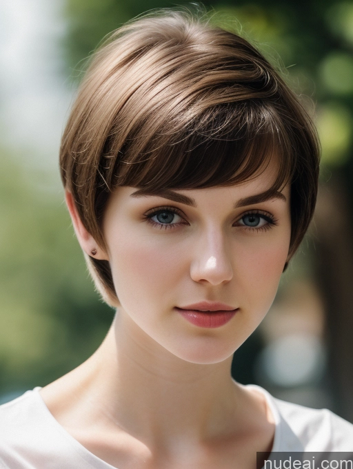 related ai porn images free for Small Tits Beautiful Skinny Fairer Skin 18 Brunette Russian Close-up View Shirt Short Hair