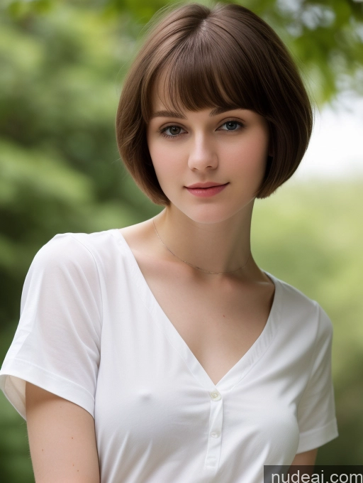 related ai porn images free for Small Tits Beautiful Skinny Fairer Skin 18 Brunette Russian Close-up View Shirt Short Hair