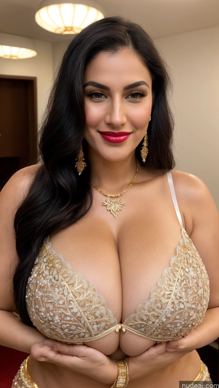 related ai porn images free for Miss Universe Model Busty Huge Boobs Beautiful Lipstick Thick Fairer Skin 50s Happy Seductive Sexy Face Black Hair Straight White Onsen Front View Bra Sari Jewelry Gold Jewelry Bright Lighting Alternative