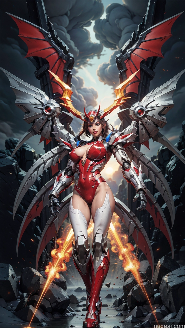 related ai porn images free for Bodybuilder Perfect Boobs Muscular Abs Science Fiction Style Vampire SuperMecha: A-Mecha Musume A素体机娘 Has Wings Powering Up