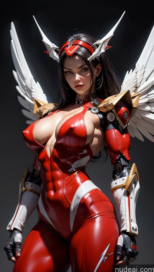 ai nude image of arafed woman in red and white costume holding a sword pics of Vampire Muscular Abs Bodybuilder Angel Perfect Boobs Science Fiction Style SSS: A-Mecha Musume A素体机娘 Powering Up