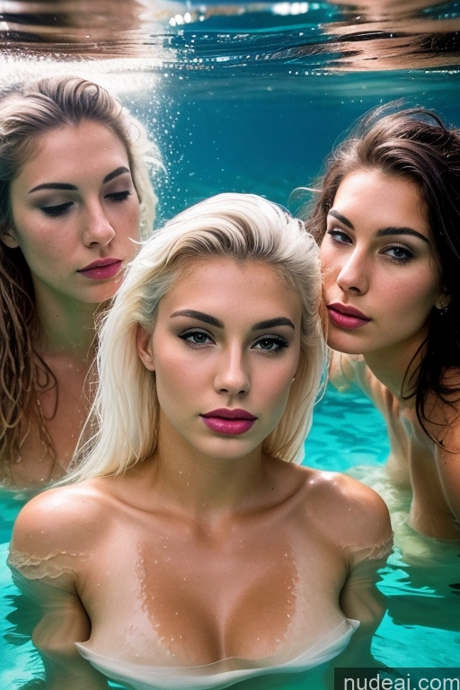 ai nude image of three women in a pool with a man in the background pics of Bodybuilder Perfect Boobs Muscular Tattoos Long Legs Tall Perfect Body Pubic Hair Oiled Body Dark Skin 18 Pouting Lips White Hair Long Hair Czech Dark Fantasy Underwater Front View Cumshot Nude Angel