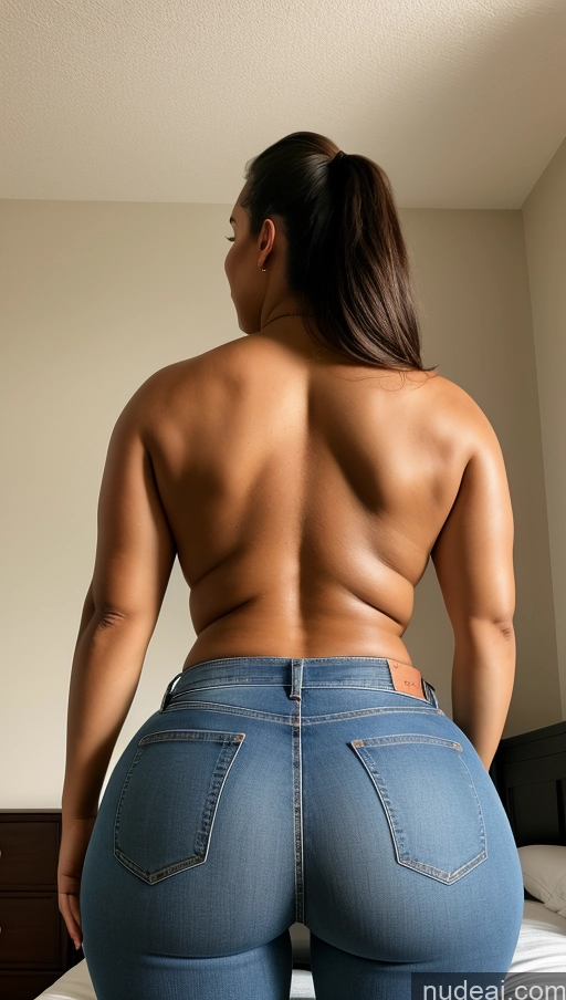 ai nude image of araffe butt - pumping woman in jeans showing off her big butt pics of Athlete Big Ass Big Hips Bedroom Jeans