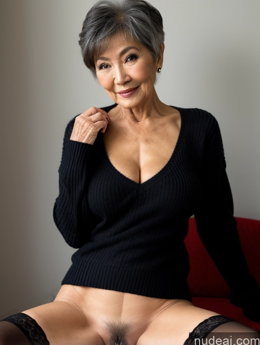 related ai porn images free for Two Sexy Face Pixie Chinese Spreading Legs Perfect Boobs Perfect Body Pubic Hair Sweater Stockings Partially Nude Dark Lighting 80s Detailed Casual Milf