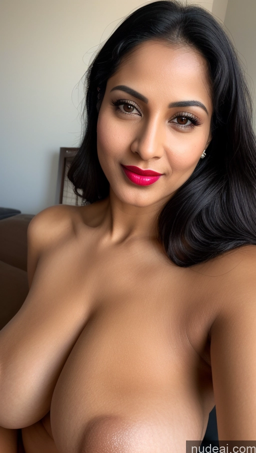 related ai porn images free for Woman One Huge Boobs Beautiful 30s Black Hair Close-up View Nude Detailed Slicked Indian Lipstick Simple