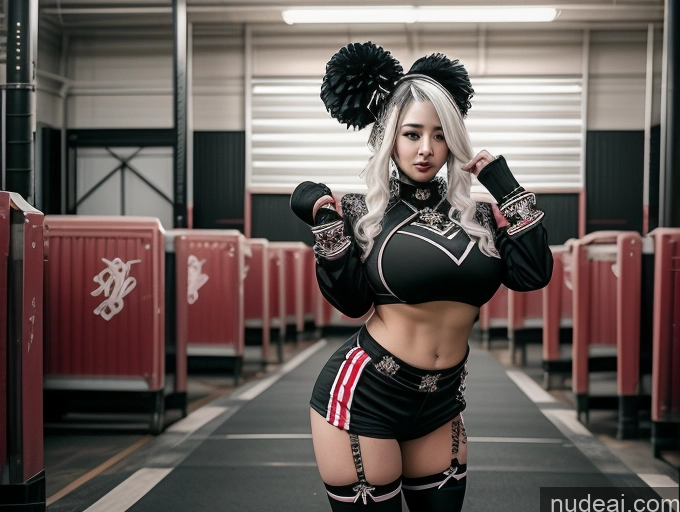 ai nude image of there is a woman in a costume posing for a picture pics of Milf Two Huge Boobs Big Ass Big Hips 18 White Hair Korean Cheerleader Gothic Punk Girl