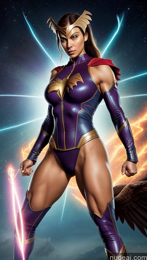 related ai porn images free for Superheroine Perfect Boobs Muscular Abs Hawkgirl Several Powering Up Science Fiction Style Dynamic View Heat Vision