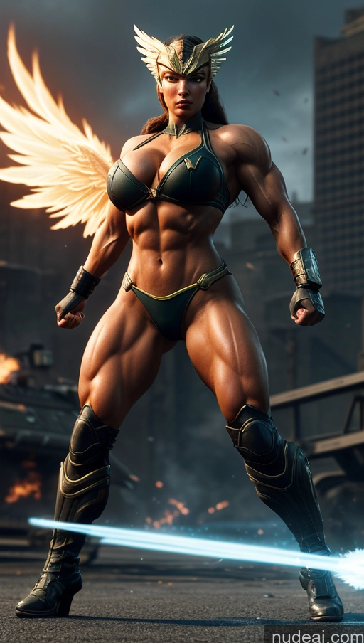 related ai porn images free for Perfect Boobs Muscular Abs Hawkgirl Several Powering Up Science Fiction Style Dynamic View Heat Vision Battlefield Bodybuilder