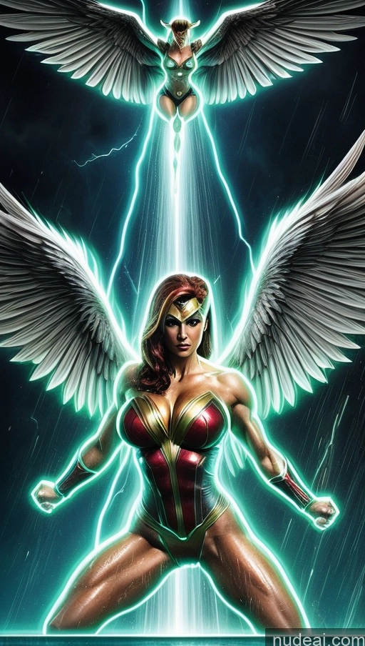 ai nude image of wonder wonder woman by alex courcy pics of Perfect Boobs Hawkgirl Several Powering Up Science Fiction Style Dynamic View Heat Vision Superheroine Muscular Abs Shower Neon Lights Clothes: Green