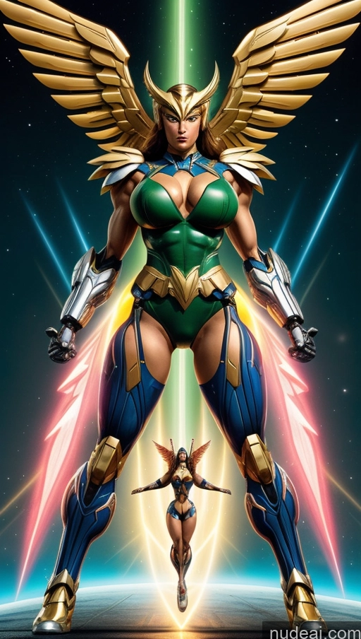 ai nude image of a close up of a woman in a costume with wings pics of Perfect Boobs Hawkgirl Several Powering Up Bodybuilder Science Fiction Style SSS: A-Mecha Musume A素体机娘