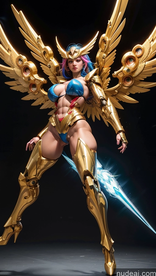 ai nude image of a close up of a woman in a gold costume with wings pics of Perfect Boobs Hawkgirl Several Powering Up Bodybuilder Science Fiction Style SSS: A-Mecha Musume A素体机娘