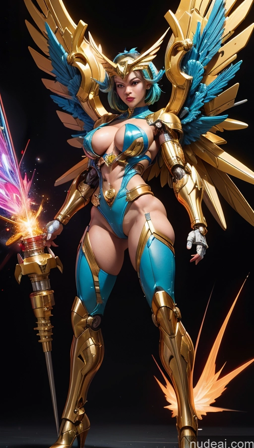 ai nude image of a close up of a statue of a woman with a sword pics of Perfect Boobs Hawkgirl Several Powering Up Bodybuilder Science Fiction Style SSS: A-Mecha Musume A素体机娘