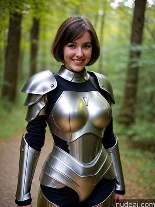 ai nude image of arafed woman in a silver armor posing for a picture pics of Woman Busty Skinny Perfect Body 18 Happy Laughing Bobcut Czech Sci-fi Armor Sexy Face