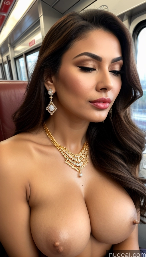 ai nude image of a close up of a woman with a very big breast on a train pics of Busty Perfect Body Pubic Hair Pouting Lips Brunette Diamond Jewelry Gold Jewelry Jewelry Pearl Jewelry Mongolian Train