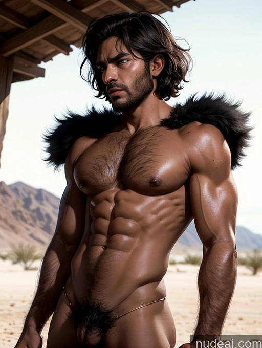 ai nude image of arafed man with a furry coat and a hairy beard posing for a picture pics of Bodybuilder Muscular Big Hips Busty Serious Seductive Short Hair Dark Skin Desert Tribal Traditional Nigerian Bodypaint Thick Abs Hairy Women Fur Side View Art By Boris Vallejo Boris Vallejo Art Style Alternative Dark Lighting