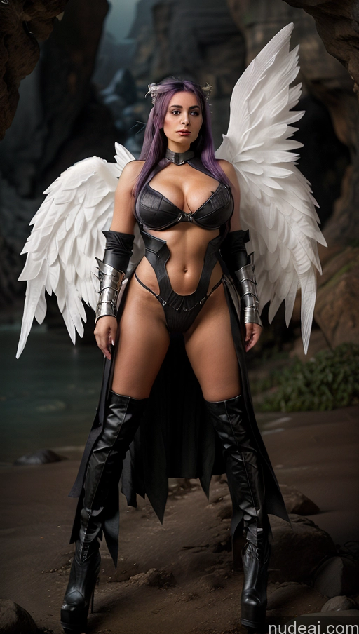 related ai porn images free for Woman Busty Perfect Boobs Big Ass Thick Big Hips Seductive White Cave Nude Angel Boots Topless Bright Lighting Detailed Dark_Fantasy_Style Hair Tied Up Death Knight Futuristic Dynamic View Purple Hair Has Wings Partially Nude