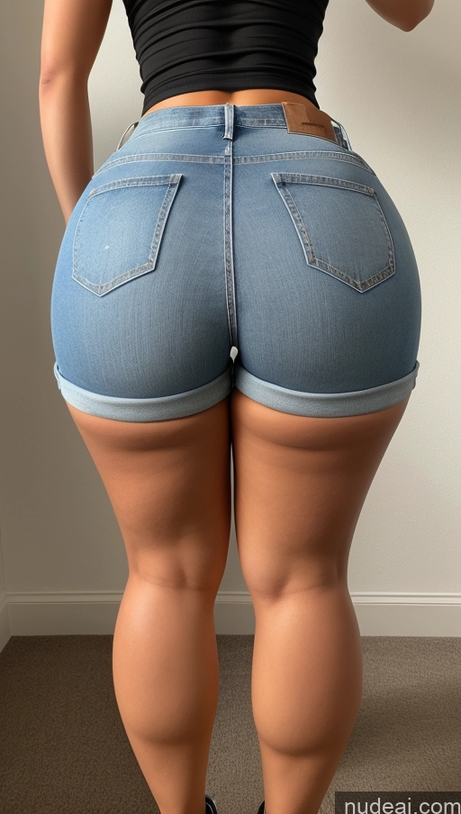 ai nude image of araffe butt of a woman in a black top and jeans pics of Big Ass Big Hips Athlete Jeans Short Shorts Back View