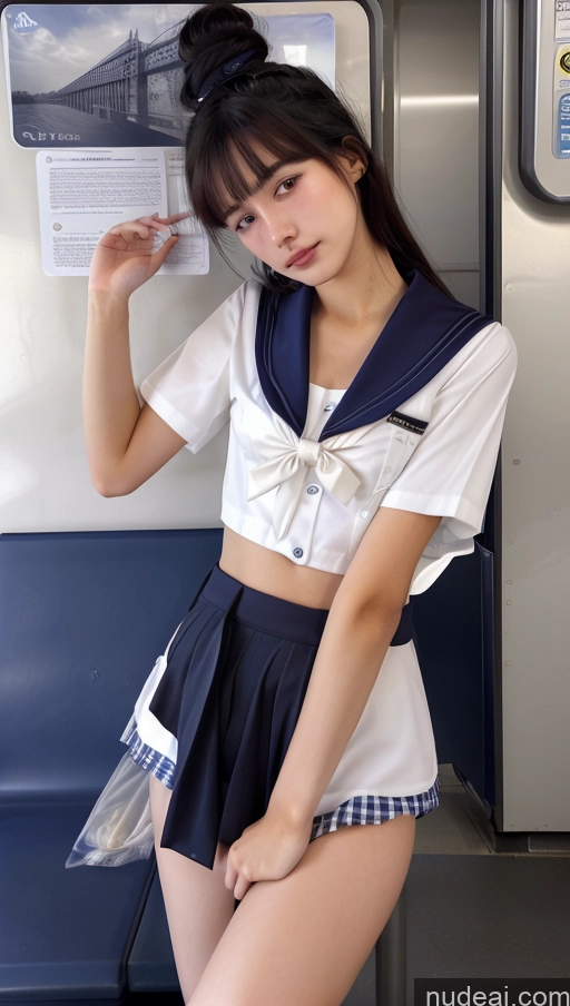 related ai porn images free for Sorority Skinny 18 Serious Japanese Train Close-up View Downblouse: 俯身露乳 JK Uniform Cleavage Detailed