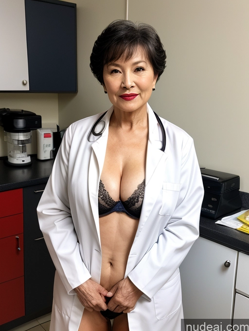 related ai porn images free for Milf Perfect Boobs Lipstick Pixie Asian Bra Doctor Lab Coat Cleavage Partially Nude Dark Lighting 80s