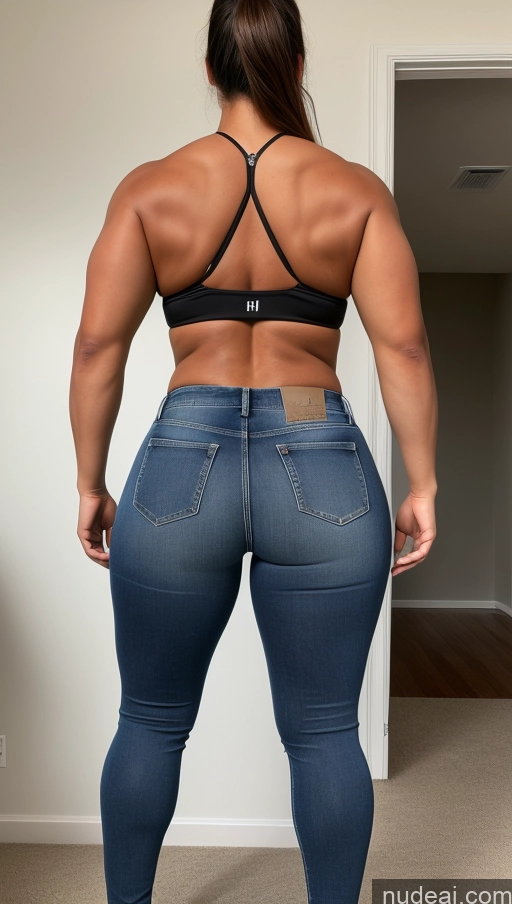 ai nude image of araffe butt lifter in jeans showing off her butt pics of Athlete Big Ass Big Hips Jeans Abs Perfect Body